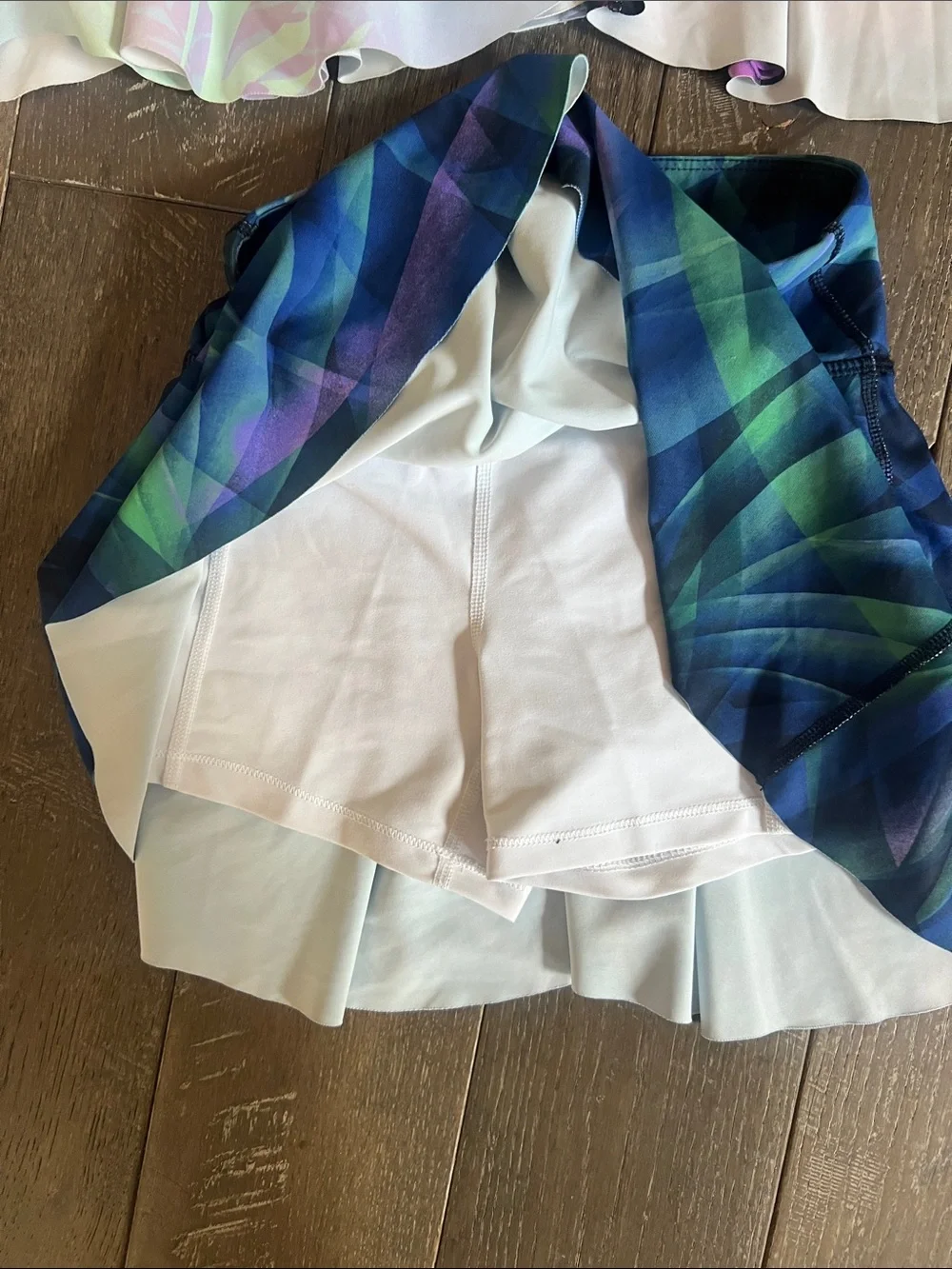 Old Navy girls Skater Skirt Bundle - White, Black Floral, and Blue-Green Print